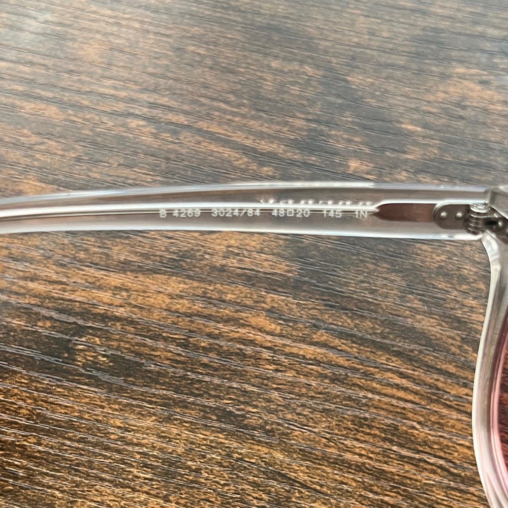 Stylish Clear Burberry Sunglasses with Pink Lenses - Picture 5 of 8